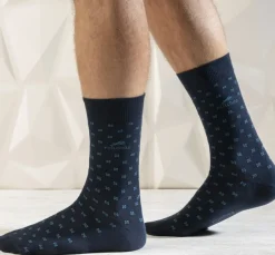 Hombre Fluchos CA0009 Calcetines Largos Azules y Cuadros