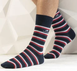 Hombre Fluchos CA0009 Calcetines Largos Rayas y Azul