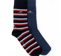 Hombre Fluchos CA0009 Calcetines Largos Rayas y Azul