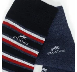 Hombre Fluchos CA0009 Calcetines Largos Rayas y Azul